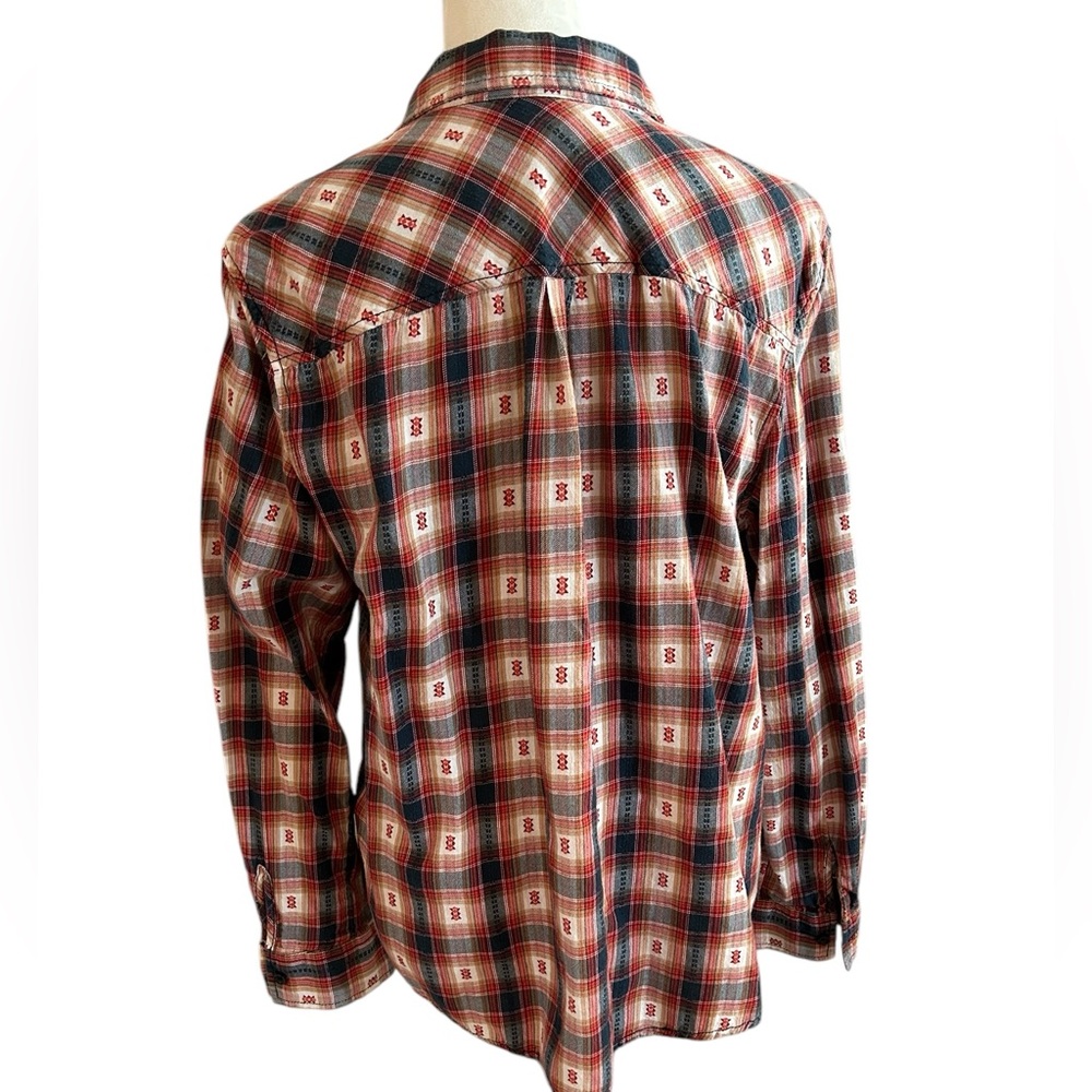 Faded Glory Red and Blue Plaid Button-Up Shirt - Picture 3 of 10